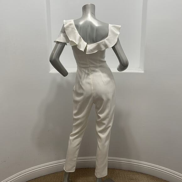 Lavish Alice White Frill Jumpsuit Size 4 - Picture 15 of 16